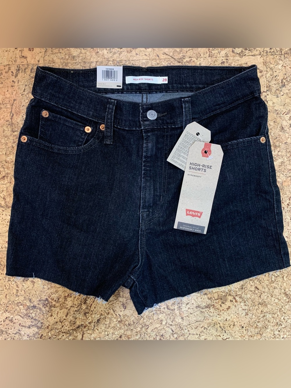 Levi's Black Sculpt High-Rise Denim Shorts